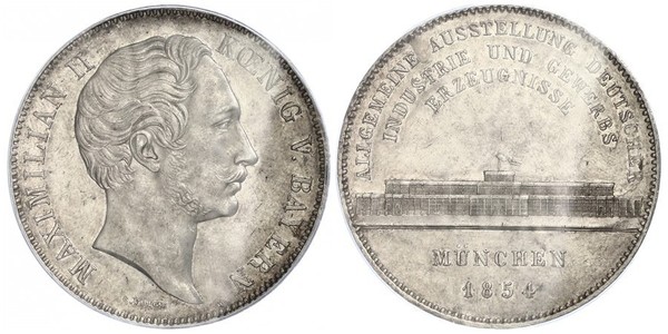 2 Талер Королевство Бавария (1806 - 1918) Серебро Максимилиан II (король Баварии)(1811 - 1864)