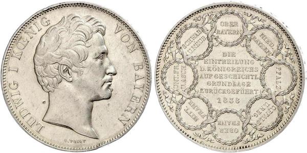 2 Талер Королевство Бавария (1806 - 1918) Серебро Людвиг I (король Баварии)(1786 – 1868)