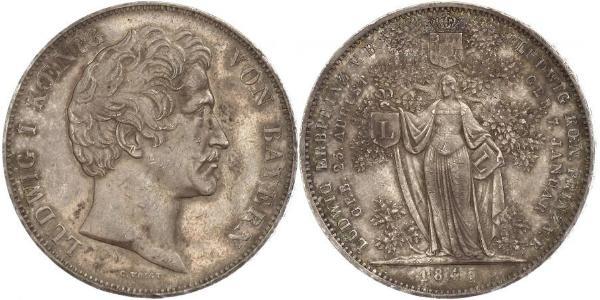 2 Талер Королевство Бавария (1806 - 1918) Серебро Людвиг I (король Баварии)(1786 – 1868)