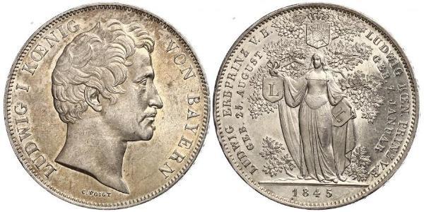 2 Талер Королевство Бавария (1806 - 1918) Серебро Людвиг I (король Баварии)(1786 – 1868)