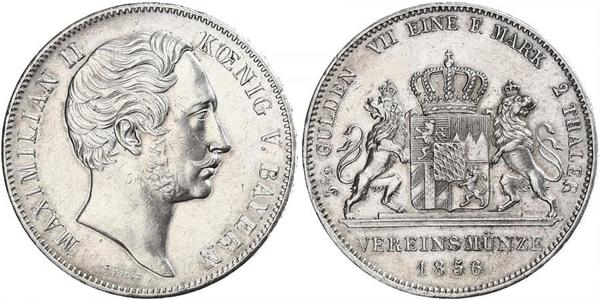 2 Талер Королевство Бавария (1806 - 1918) Серебро Максимилиан II (король Баварии)(1811 - 1864)