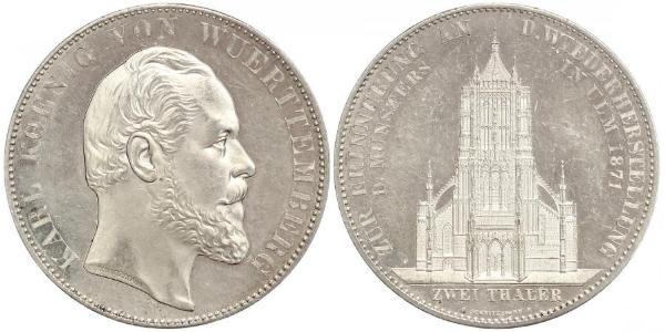 2 Талер Королевство Вюртемберг (1806-1918) Серебро Карл I (король Вюртемберга)