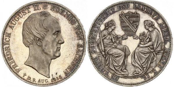 2 Талер Саксония (королевство) (1806 - 1918) Серебро Фридрих Август II (король Саксонии)