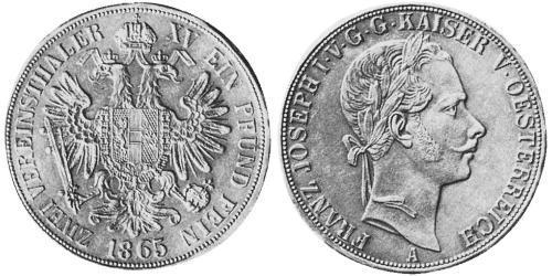 2 Талер Австрійська імперія (1804-1867) Срібло 