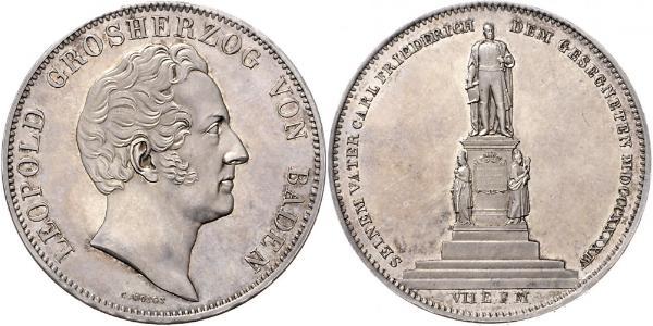2 Талер Велике герцогство Баден (1806-1918) Срібло Leopold, Grand Duke of Baden (1790 – 1852)