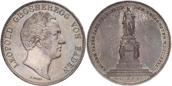 2 Талер Велике герцогство Баден (1806-1918) Срібло Leopold, Grand Duke of Baden (1790 – 1852)