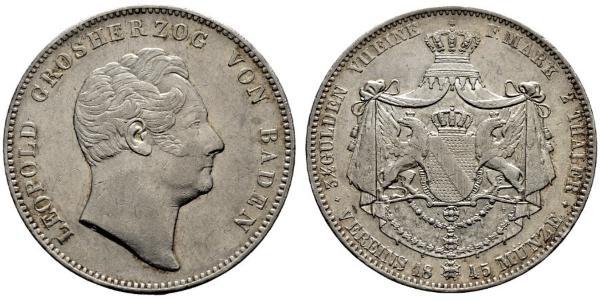 2 Талер Велике герцогство Баден (1806-1918) Срібло Leopold, Grand Duke of Baden (1790 – 1852)