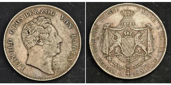2 Талер Велике герцогство Баден (1806-1918) Срібло Leopold, Grand Duke of Baden (1790 – 1852)