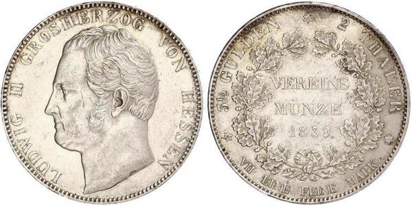 2 Талер Великое герцогство Гессен (1806 - 1918) Срібло Louis II, Grand Duke of Hesse