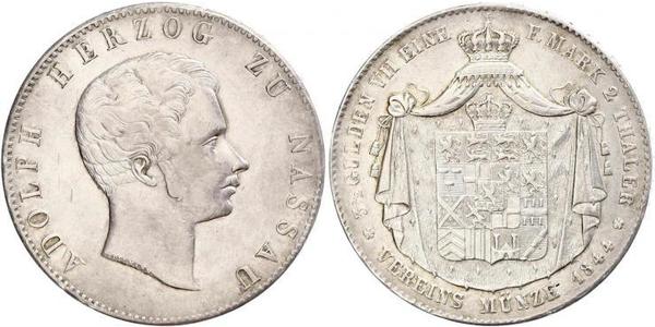 2 Талер Герцогство Нассау (1806 - 1866) Срібло Адольф I (великий герцог Люксембургу)