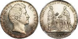 2 Талер Королівство Баварія (1806 - 1918) Срібло Людвиг I (король Баварії)(1786 – 1868)