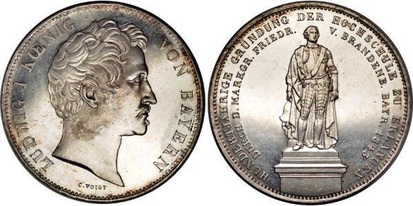 2 Талер Королівство Баварія (1806 - 1918) Срібло Людвиг I (король Баварії)(1786 – 1868)