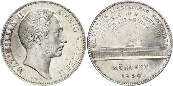 2 Талер Королівство Баварія (1806 - 1918) Срібло Максиміліан II (король Баварії)(1811 - 1864)