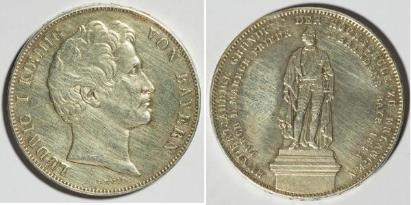 2 Талер Королівство Баварія (1806 - 1918) Срібло Людвиг I (король Баварії)(1786 – 1868)