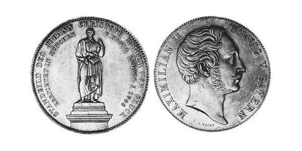 2 Талер Королівство Баварія (1806 - 1918) Срібло Максиміліан II (король Баварії)(1811 - 1864)