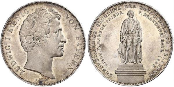 2 Талер Королівство Баварія (1806 - 1918) Срібло Людвиг I (король Баварії)(1786 – 1868)