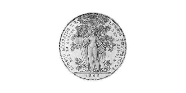 2 Талер Королівство Баварія (1806 - 1918) Срібло Людвиг I (король Баварії)(1786 – 1868)