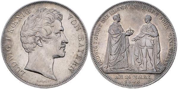 2 Талер Королівство Баварія (1806 - 1918) Срібло Людвиг I (король Баварії)(1786 – 1868)