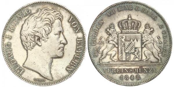 2 Талер Королівство Баварія (1806 - 1918) Срібло Людвиг I (король Баварії)(1786 – 1868)