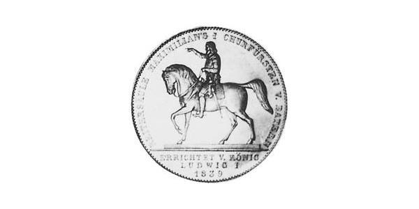 2 Талер Королівство Баварія (1806 - 1918) Срібло Людвиг I (король Баварії)(1786 – 1868)