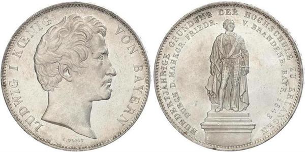 2 Талер Королівство Баварія (1806 - 1918) Срібло Людвиг I (король Баварії)(1786 – 1868)