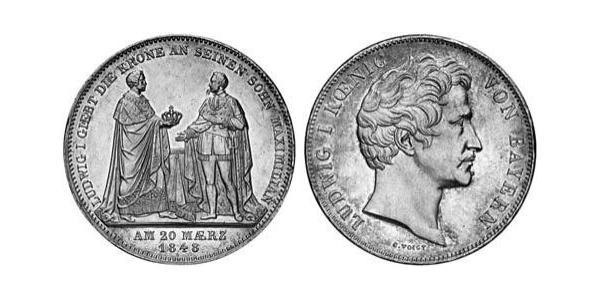 2 Талер Королівство Баварія (1806 - 1918) Срібло Людвиг I (король Баварії)(1786 – 1868)