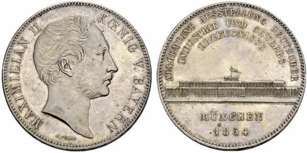 2 Талер Королівство Баварія (1806 - 1918) Срібло Максиміліан II (король Баварії)(1811 - 1864)