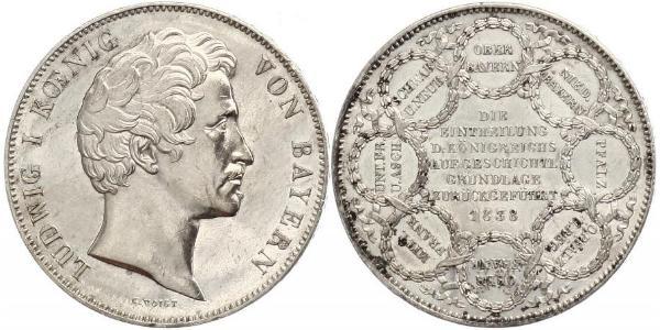2 Талер Королівство Баварія (1806 - 1918) Срібло Людвиг I (король Баварії)(1786 – 1868)
