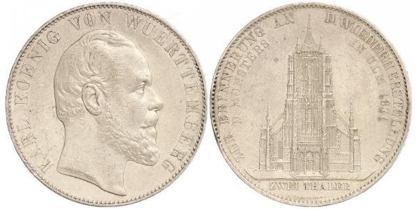 2 Талер Королівство Вюртемберг Срібло Charles I of Württemberg