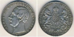 2 Талер Королівство Ганновер (1814 - 1866) Срібло Георг V (король Ганновера) (1819 - 1878)