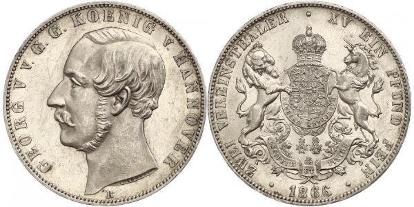 2 Талер Королівство Ганновер (1814 - 1866) Срібло Георг V (король Ганновера) (1819 - 1878)