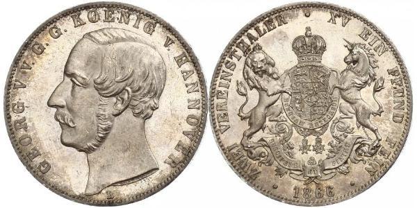 2 Талер Королівство Ганновер (1814 - 1866) Срібло Георг V (король Ганновера) (1819 - 1878)