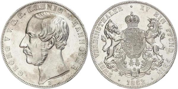 2 Талер Королівство Ганновер (1814 - 1866) Срібло Георг V (король Ганновера) (1819 - 1878)