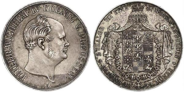 2 Талер Королівство Пруссія (1701-1918) Срібло Фрідріх Вільгельм IV (1795 - 1861)