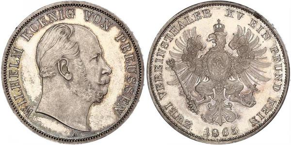 2 Талер Королівство Пруссія (1701-1918) Срібло Wilhelm I, German Emperor (1797-1888)