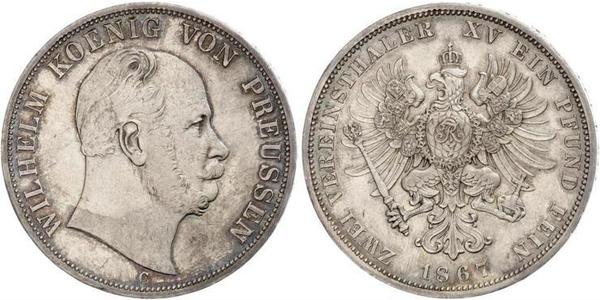 2 Талер Королівство Пруссія (1701-1918) Срібло Wilhelm I, German Emperor (1797-1888)