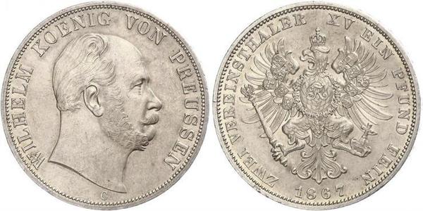 2 Талер Королівство Пруссія (1701-1918) Срібло Wilhelm I, German Emperor (1797-1888)