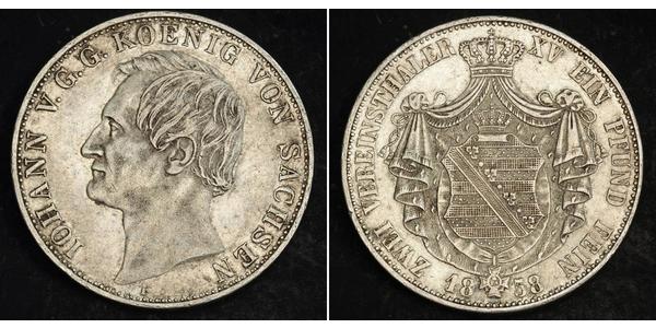 2 Талер Королівство Саксонія (1806 - 1918) Срібло 