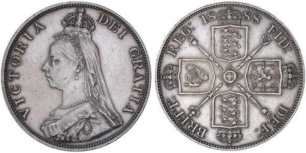 2 Флорин Соединённое королевство Великобритании и Ирландии (1801-1922) Серебро Виктория (1819 - 1901)