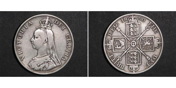2 Флорин Соединённое королевство Великобритании и Ирландии (1801-1922) Серебро Виктория (1819 - 1901)