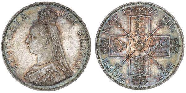 2 Флорин Соединённое королевство Великобритании и Ирландии (1801-1922) Серебро Виктория (1819 - 1901)