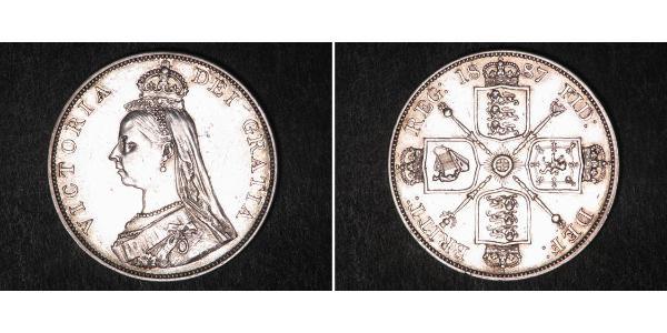 2 Флорин Соединённое королевство Великобритании и Ирландии (1801-1922) Серебро Виктория (1819 - 1901)