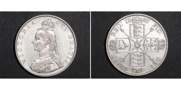 2 Флорин Соединённое королевство Великобритании и Ирландии (1801-1922) Серебро Виктория (1819 - 1901)
