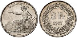 2 Franc Schweiz Silber 