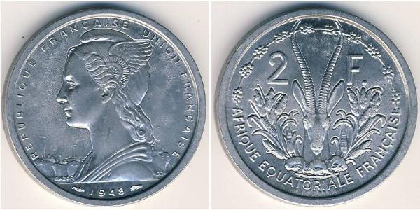 2 Франк Французская Западная Африка (1895-1958) Алюминий 