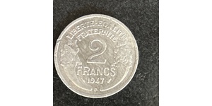 2 Франк Французское государство режима Виши (1940-1944) Алюминий 
