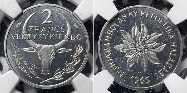 2 Франк Мадагаскар Залізо 