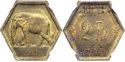 2 Франк Бельгійське Конго (1908 - 1960) Латунь 