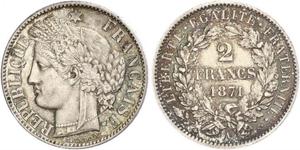 2 Франк Вторая французская республика (1848-1852) Серебро 