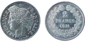 2 Франк Вторая французская республика (1848-1852) Серебро 